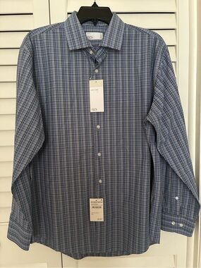 Nordstrom Rack Men's Blue Plaid Button-Down Shirt